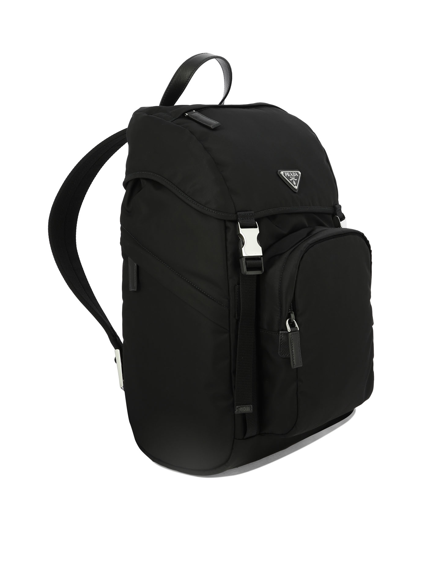 PRADA Black   Re-Nylon backpack with Saffiano details